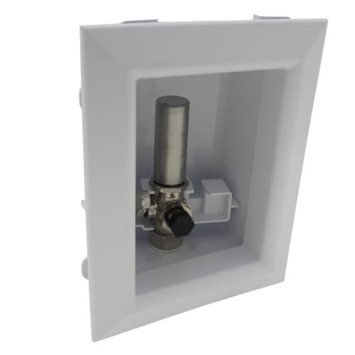 OxBox Ice Maker Outlet Box w/ Water Hammer Arrestor - 1/2" F1960 PEX Expansion Connection (Lead Free)