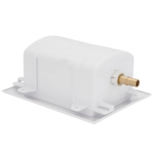 OxBox Ice Maker Outlet Box w/ Water Hammer Arrestor - 1/2" PEX Crimp Connection (Lead Free)