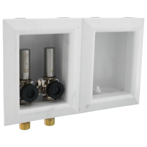 Main product image of OxBox Washing Machine Outlet Box w/ Mini-Rester Water Hammer Arrester Std. Pk, 1/2" Sweat, 1/2" MIP (Lead Free)