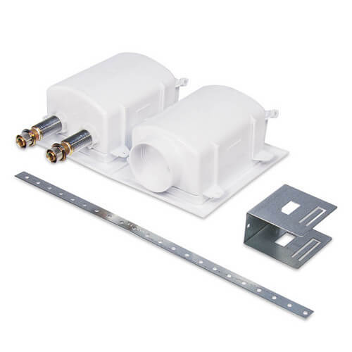 OxBox Washing Machine Outlet Box w/ Water Hammer Arrestor - 1/2" Viega PEX Press Connection (Lead Free)
