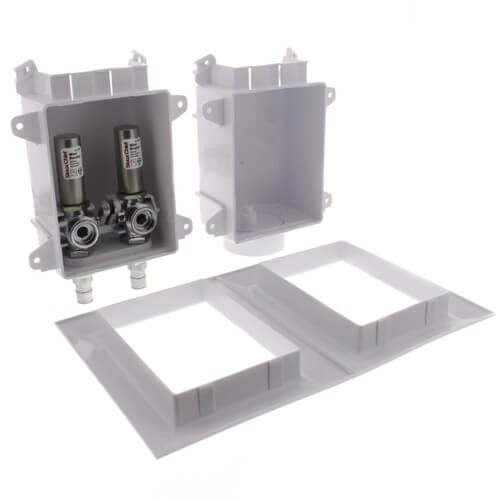 OxBox Washing Machine Outlet Box w/ Mini-Rester Water Hammer Arresters Standard Pack - 1/2" Expansion PEX (No Lead)