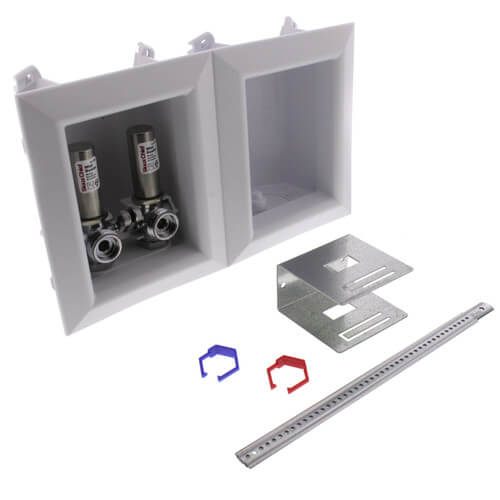 OxBox Washing Machine Outlet Box w/ Mini-Rester Water Hammer Arresters Standard Pack - 1/2" Expansion PEX (No Lead)