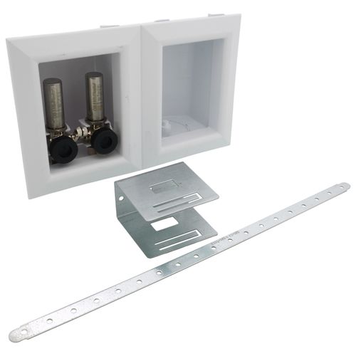 Main product image of OxBox Washing Machine Outlet Box w/ Mini-Rester Water Hammer Arresters Standard Pack - 1/2" Expansion PEX (No Lead)