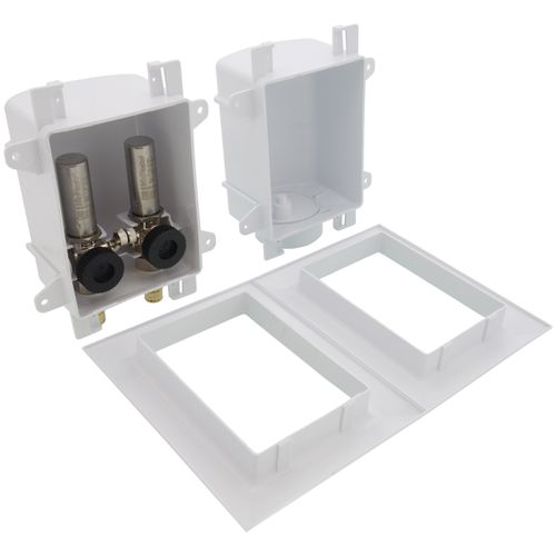 Main product image of OxBox Washing Machine Outlet Box w/ Mini-Rester Water Hammer Arresters Standard Pack - 1/2" Expansion PEX (No Lead)