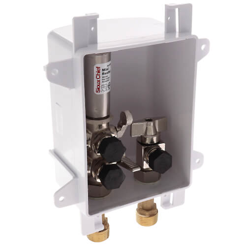 Main product image of 1/2" Female Sweat OxBox Kitchen Supply Outlet Box w/ MiniRester Water Hammer Arresters (Lead Free)