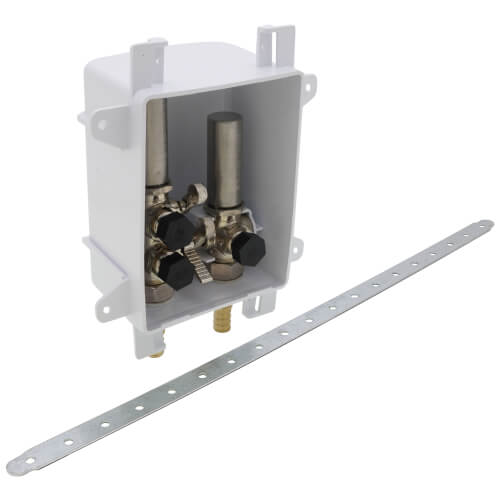 1/2" PEX Crimp OxBox Kitchen Supply Outlet Box w/ Dual MiniRester Water Hammer Arresters (Lead Free)