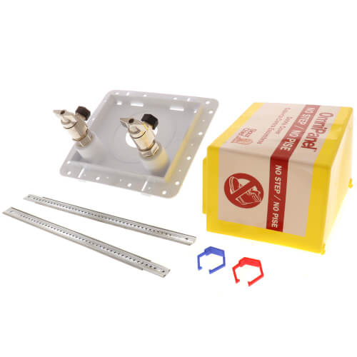 Main product image of 1/2" F1960 PEX Inlet x 3/8" OD Compression OmniPanel Dual Valve Access Panel w/ Water Hammer Arresters