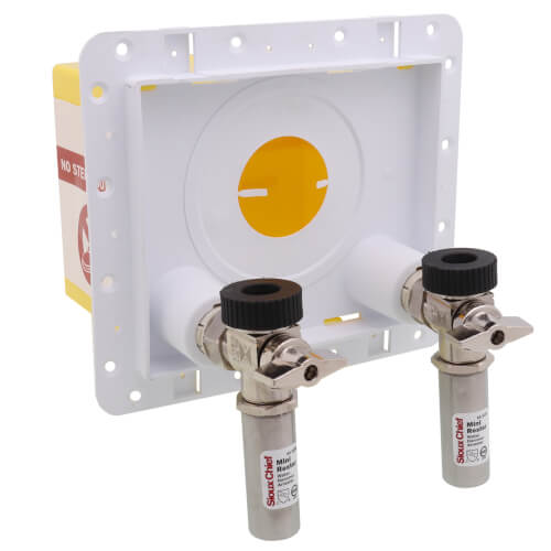 1/2" MIP/Female Sweat Inlet x 3/4" Male Hose Thread OmniPanel Dual Valve Access Panel w/ Water Hammer Arresters