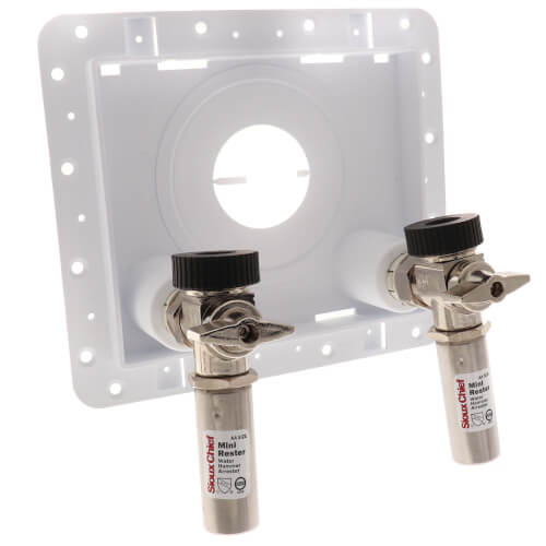 Main product image of 1/2" F1960 PEX Inlet x 3/4" Male Hose Thread OmniPanel Dual Valve Access Panel w/ Water Hammer Arresters