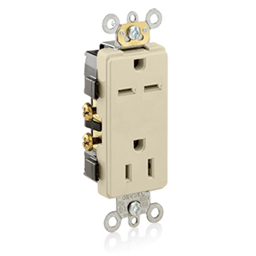 Main product image of 15A Decora Plus Duplex Receptacle/outlet, Commercial Grade, Self-grounding, Dual Vage