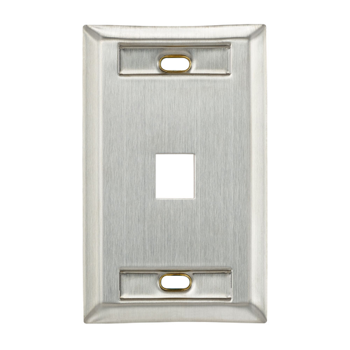 Main product image of Stainless Steel Quickport, Wallplate, Single-Gang, 1-port, w/ ID Windows