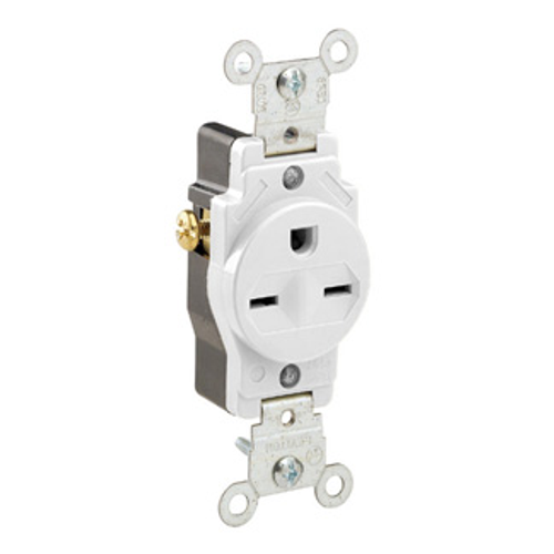 Main product image of 15A Single Receptacle/outlet, Commercial Grade, Self-grounding (White)