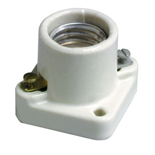 Main product image of Lampholder, Incandescent, Medium Base, One Piece, Keyless, Unglazed Porcelain, Pony Cleat, Single Circuit, Open Terminal