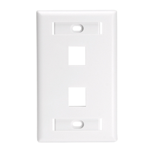 Main product image of Single-Gang Quickport, Wallplate For LaRGe Connectors w/ ID Windows, 2-port (White)