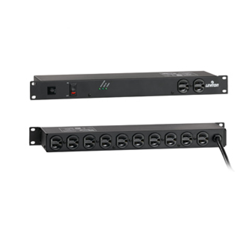 Main product image of 120v 15A 19" Rack Mount w/ switch & 5-15p Plug, 1440 Joules, 330v Impulse Clamping (Black)