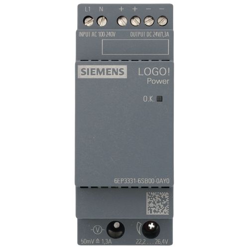 Main product image of LOGO!POWER Stabilized Power Supply (Input: 100/240 VAC, Output: 24VDC/1.3A)