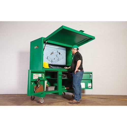 Main product image of 16 Gauge Steel Compact Field Office with Casters, Green
