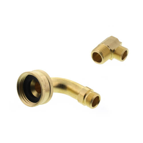 60" Braided Stainless Steel Dishwasher Connector w/ 2 MIP Elbows (3/8" x 3/8" Compression Thread)