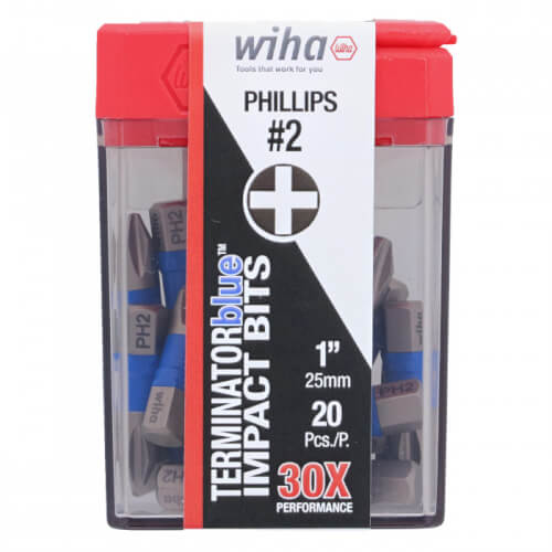 Main product image of 1" Phillips #2 TerminatorBlue Impact Bit Box (20 Pack)