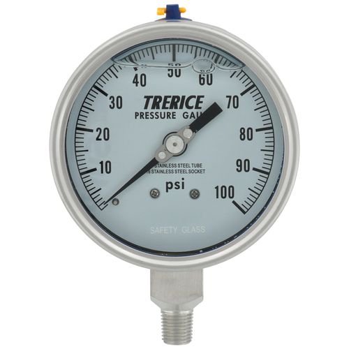 Main product image of 700LFSS, 4" Pressure Gauge with Lower Mount, 1/4 NPT (0-100 PSI)
