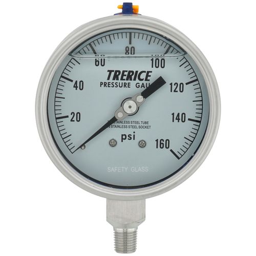 Main product image of 700LFSS, 4" Pressure Gauge with Lower Mount, 1/4 NPT (0-160 PSI)