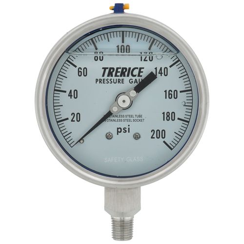Main product image of 700LFSS, 4" Pressure Gauge with Lower Mount, 1/4 NPT (0-200 PSI)