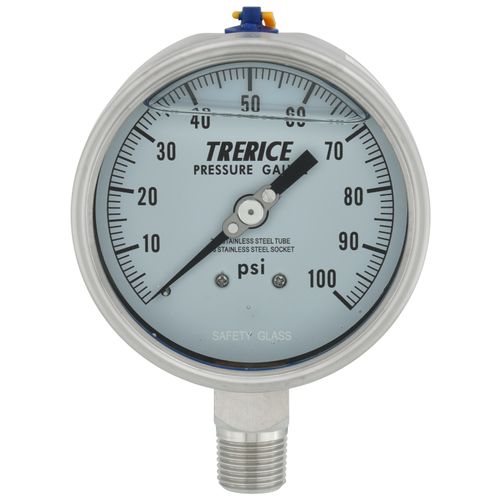 Main product image of 700LFSS, 4" Pressure Gauge with Lower Mount, 1/2 NPT (0-100 PSI)