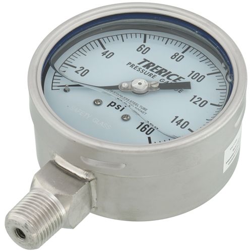 Main product image of 700LFSS, 4" Pressure Gauge with Lower Mount, 1/2 NPT (0-160 PSI)