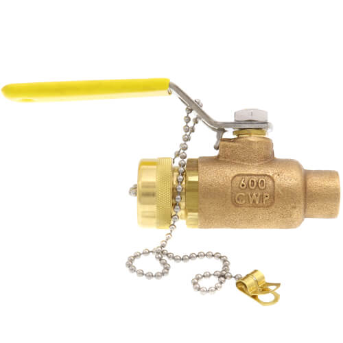 Main product image of 1/2" Solder x 3/4" Hose Ball Valve w/ Cap & Chain
