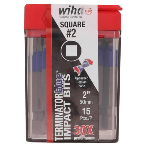 Main product image of 2" Square #2 TerminatorBlue Impact Bit (15 Pack)