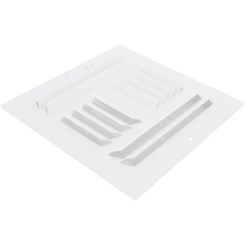 Main product image of 8" x 8" (Wall Opening Size) Four-Way White Sidewall/Ceiling Register w/ Multi-Louver Damper (304M Series)
