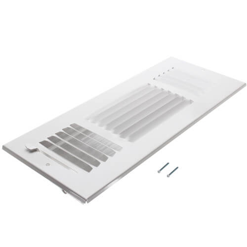 Main product image of 12" x 4" (Wall Opening Size) White Three-Way Steel Sidewall/Ceiling Register (683M Series)