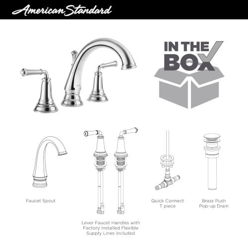 Main product image of Delancey 8" Widespread 2 Handle Bathroom Faucet 1.2 gpm w/ Lever Handles (Chrome), 7052807.002
