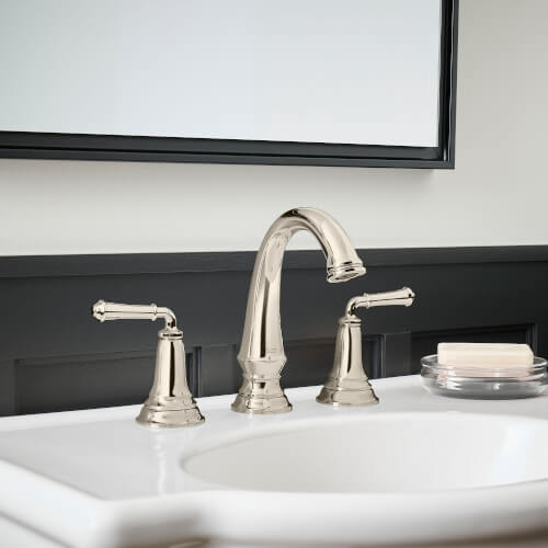 Main product image of Delancey 8" Widespread 2 Handle Bathroom Faucet 1.2 gpm w/ Lever Handles (Polished Nickel), 7052807.013