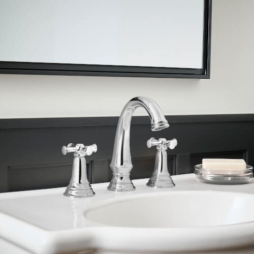 Main product image of Delancey 8" Widespread 2 Handle Bathroom Faucet 1.2 gpm w/ Cross Handles (Chrome), 7052827.002