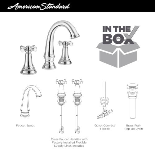 Main product image of Delancey 8" Widespread 2 Handle Bathroom Faucet 1.2 gpm w/ Cross Handles (Chrome), 7052827.002