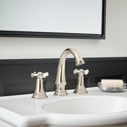 Main product image of Delancey 8" Widespread 2 Handle Bathroom Faucet 1.2 gpm w/ Cross Handles (Polished Nickel), 7052827.013