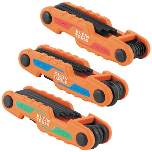 Main product image of 3 Piece Compact Folding Hex Key Set, 25 Key, SAE/Metric/Torx