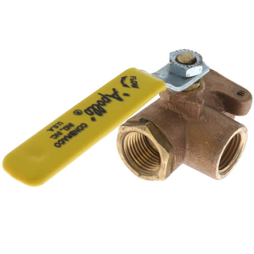 Main product image of 1/2" Standard Port, 3 Way Diversion Threaded Ball Valve (5.4 Cv)