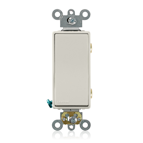 Main product image of 20A, 120/277V Decora Plus Rocker Double-Pole AC Quiet Switch, Commercial Spec Grade, Self Grounding, Back & Side Wired,, Light Almond
