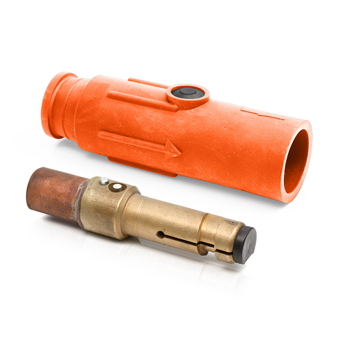 Main product image of 22 Series Plug, Male, 690A Max, 600V Crimp Tube Termination, 500-750 MCM Cable Range (Orange)