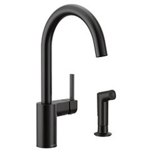 Main product image of Align 1 Handle High Arc Kitchen Faucet, w/ Side Spray (Matte Black), 7165BL