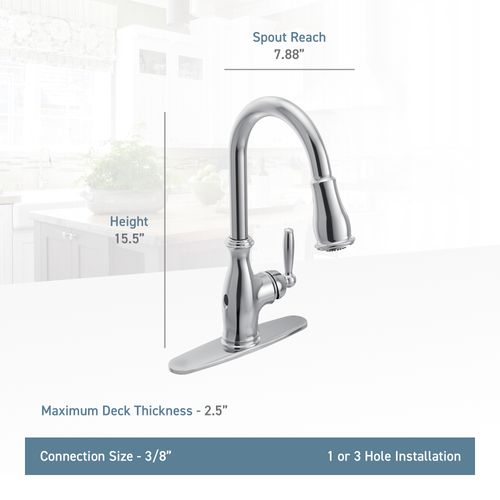 Main product image of Brantford 1 Handle Pulldown Kitchen Faucet, 1.5 GPM, 7185EWC (Chrome)