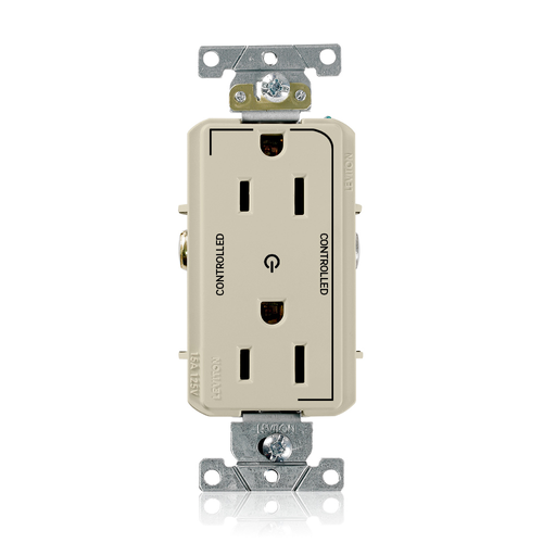 Main product image of Decora Plus Duplex Receptacle, Heavy-Duty Industrial, 15A 125V 2P 3W (Ivory)