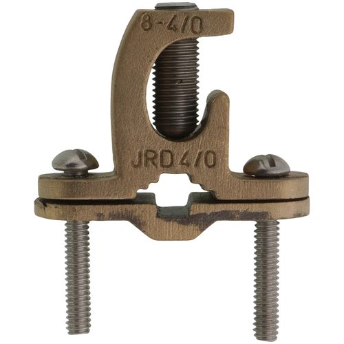 Main product image of 3/8" to 1" Pipe Bare Wire Ground Clamp with Open Lug
