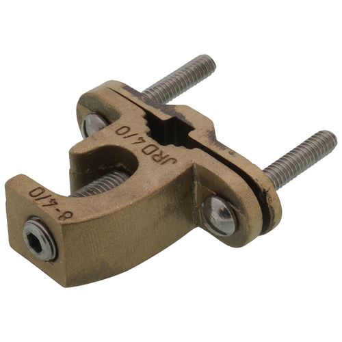 Main product image of 3/8" to 1" Pipe Bare Wire Ground Clamp with Open Lug