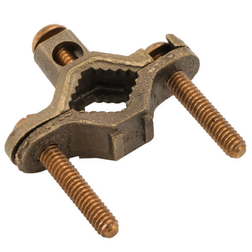Main product image of 1/2" to 1" Bronze Ground Clamp for Bare Wire (10 to 2 AWG)