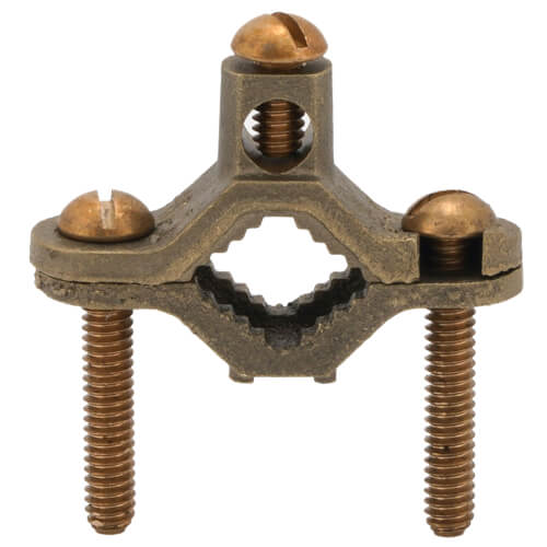 Main product image of 1/2" to 1" Bronze Ground Clamp for Bare Wire (10 to 2 AWG)