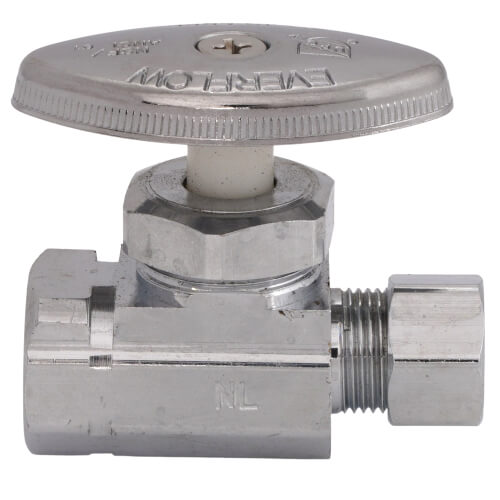 Main product image of 3/8" FIP x 3/8" OD Compression Straight Stop Valve - No Lead (Chrome)