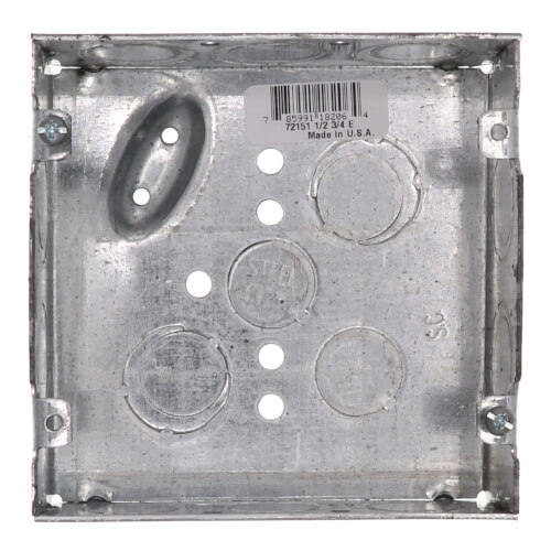 Main product image of 4-11/16" x 1-1/2" Deep Square Box, 1/2" & 3/4" Eccentric Knockouts
